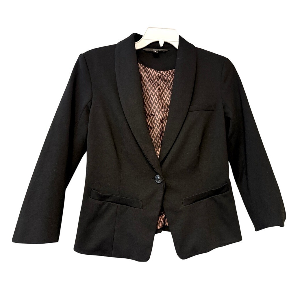 Mossimo Womens Black Single Button Shawl Collar Blazer Size S RN17730